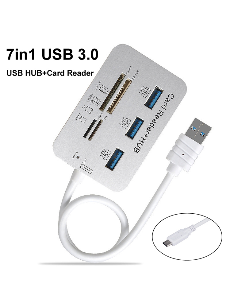 7in1 3 Ports USB TYPE C 3.0 HU - Usb Hub Type C recension och pris