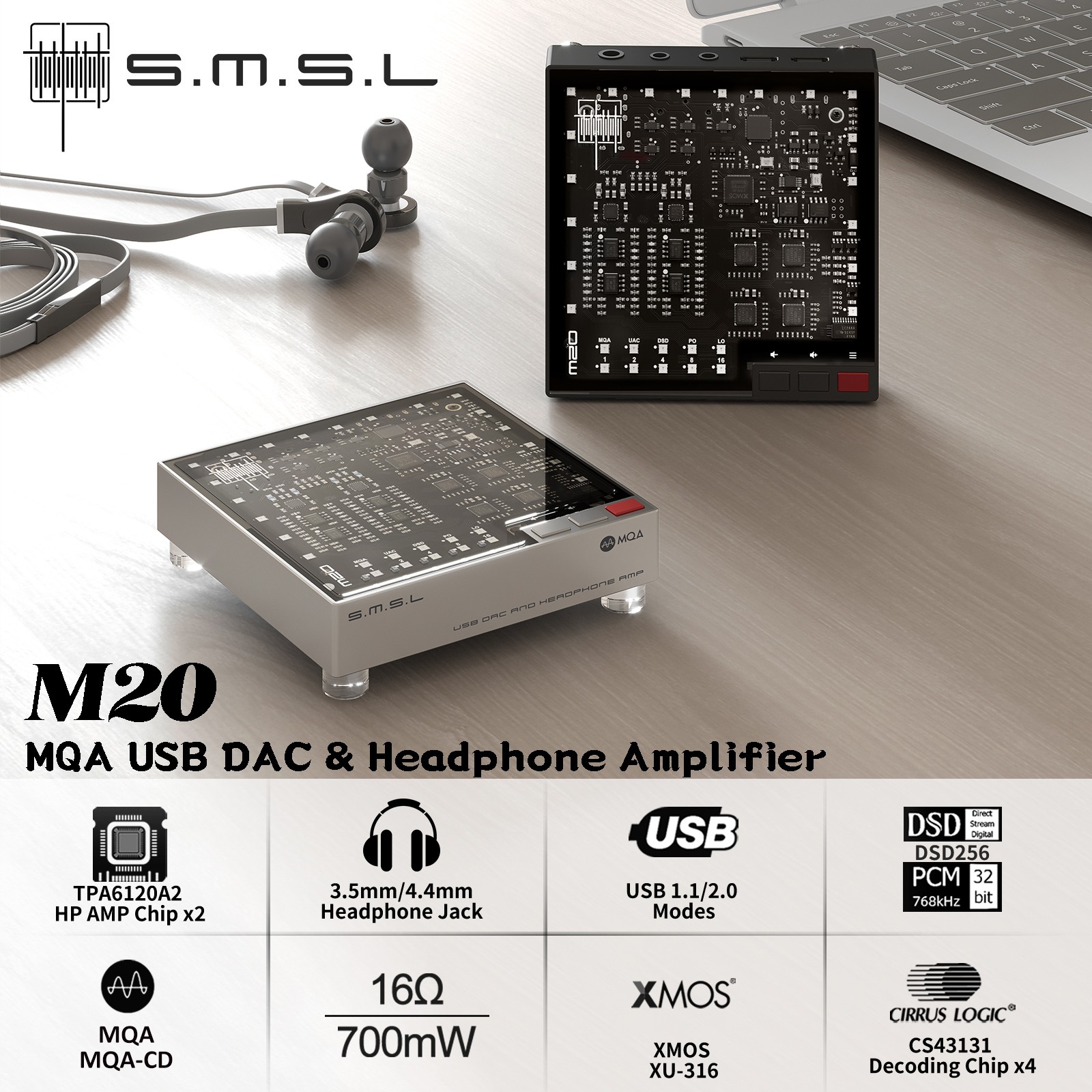 SMSL M20 Hi-Res Gaming Audio D - Android Tablet Gaming Accessories recension och pris