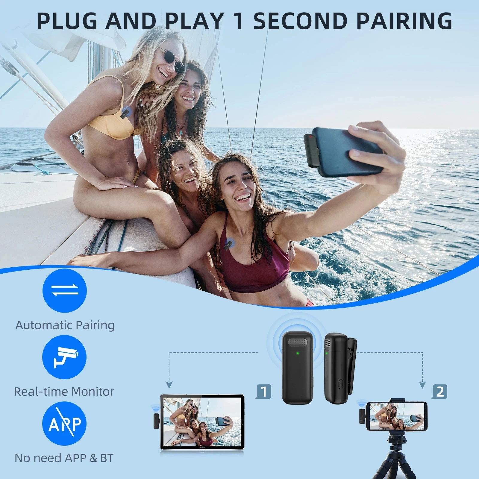 2in1 K30 Wireless Lavalier Mic - Android Tablet Gaming Accessories recension och pris