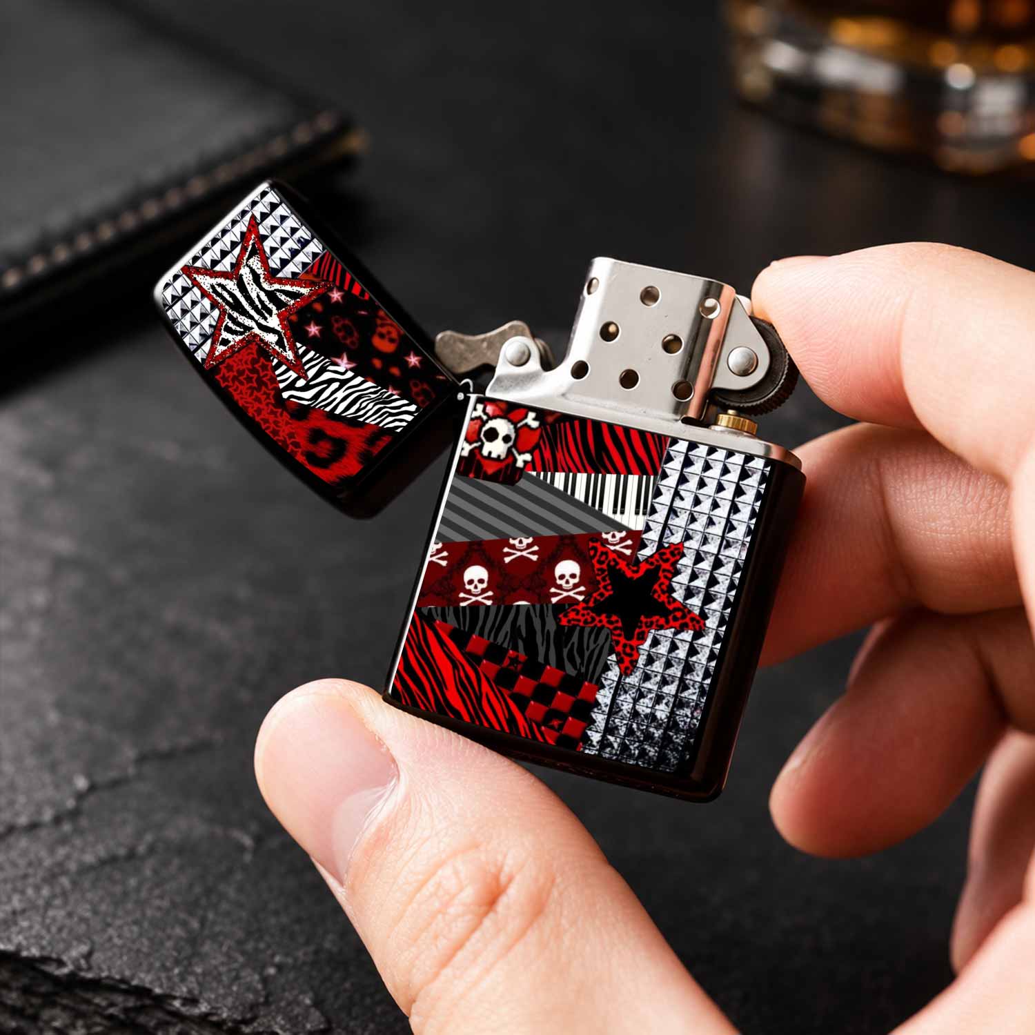 Trendy Red Black Patchwork Pat - Zebra Tablet Accessories recension och pris