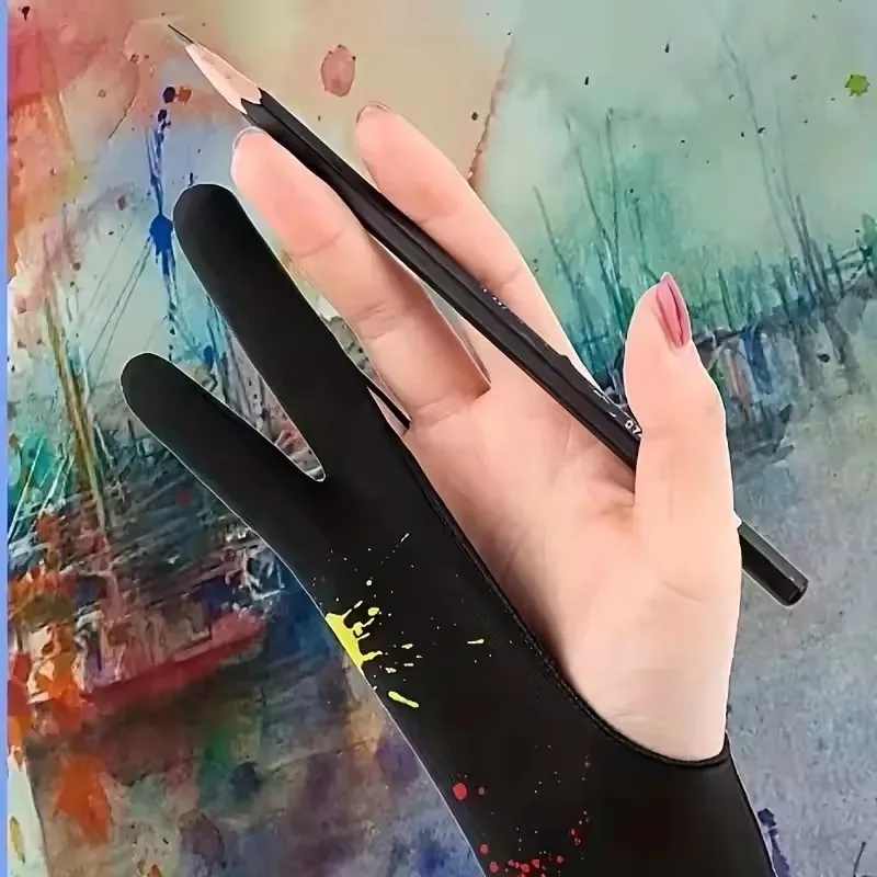 1/4pcs Anti-Fouling Two-Finger - Drawing Glove Artist recension och pris